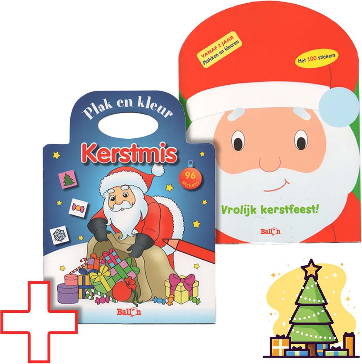 Kerst cadeau - 2 sticker/kleurboeken voor kinderen vanaf 2 jaar