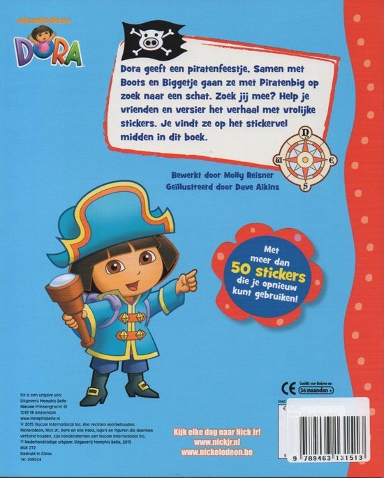 Dora - Dora geeft een piratenfeestje - Stickerboek met meer dan 50 stickers