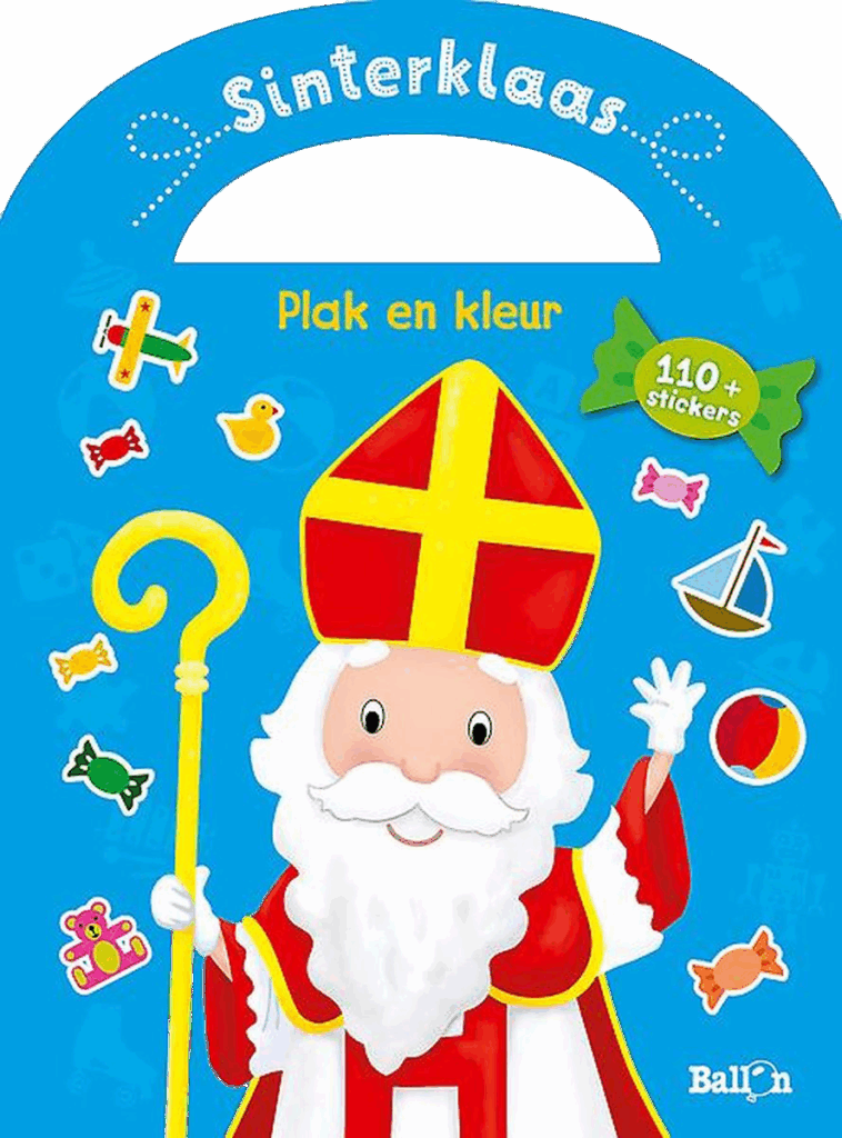 Sinterklaas Plak en kleur (met handvat)
