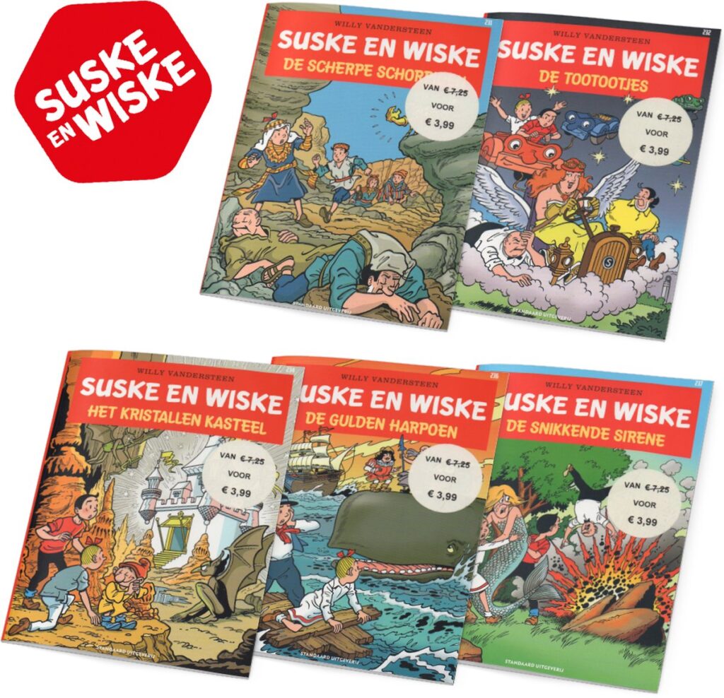 Suske en Wiske - Voordeelbundel van 5 Suske en Wiske stripboeken - Nummers: 231, 232, 234, 236 en 237 - Stripboeken voor kinderen en volwassenen