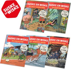 Suske en Wiske - Voordeelbundel van 5 Suske en Wiske stripboeken - Nummers: 89, 101, 225, 226 en 228 - Stripboeken voor kinderen en volwassenen