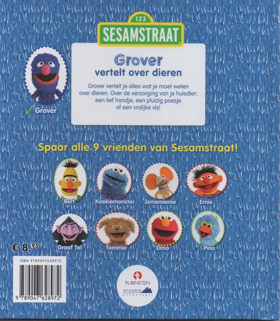 Sesamstraat Voorleesboek - Grover vertelt over dieren - Harde kaft