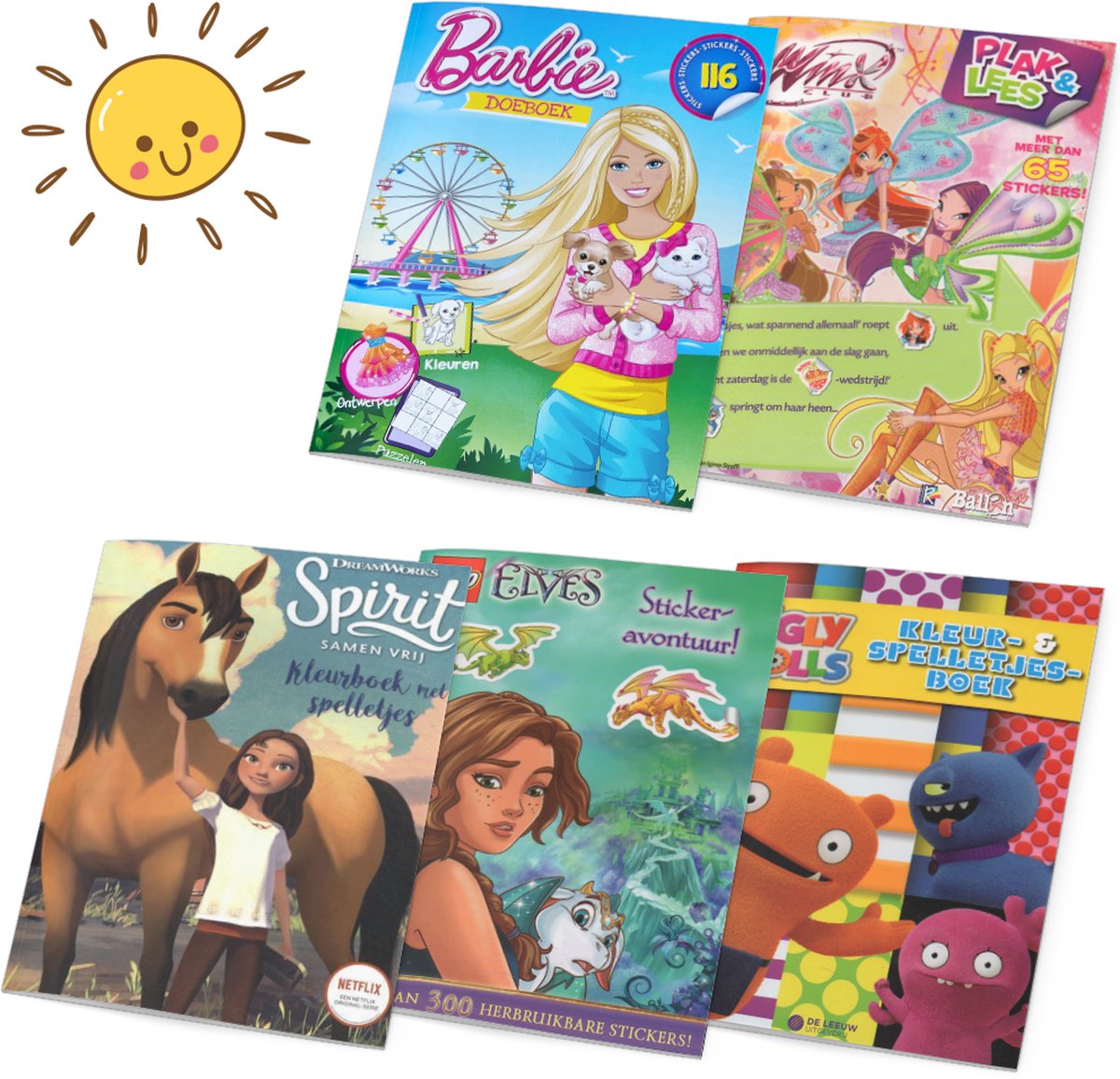 Vakantieboeken voor kinderen - 5 Vakantie doeboeken - Voordeelbundel meiden vanaf 6 jaar - Barbie - LEGO - Winx - Spirit
