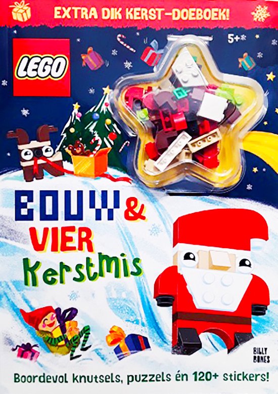 LEGO Kerstmis voordeelbundel - 2 LEGO boeken met bouwstenen en stickers - Extra dik Kerst-doeboek + LEGO Kleurboek - Vanaf 4 jaar en 5 jaar, leuk tot 12 jaar