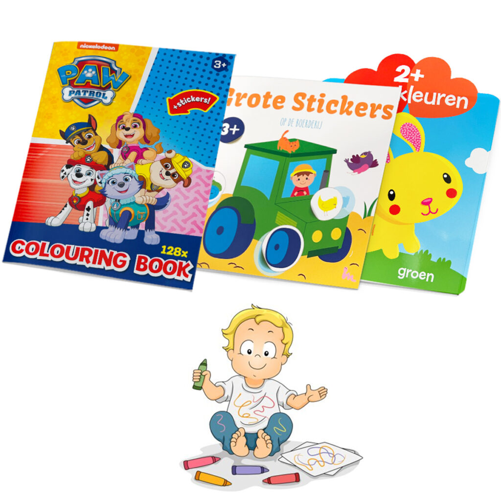 3 kleurboeken / stickerboeken voordeelpakket 2-3 jaar