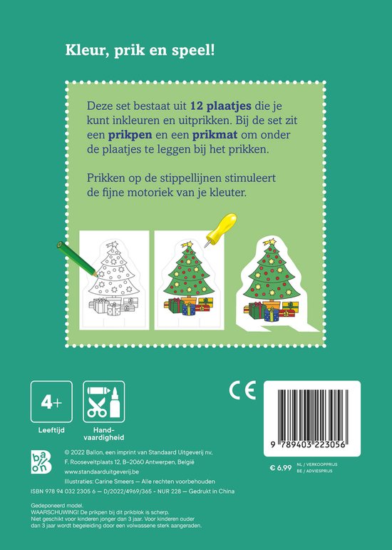 Mijn kleur- en prikblok Kerstmis