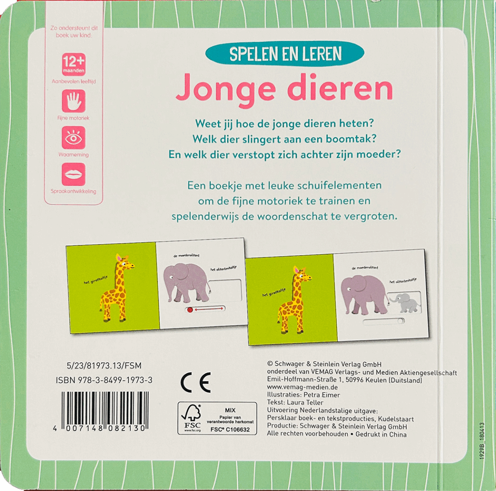 Jonge dieren - Spelen en leren - Schuifboek