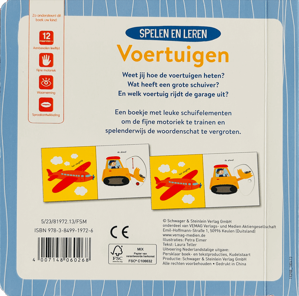 Voertuigen - Spelen en leren - Schuifboek