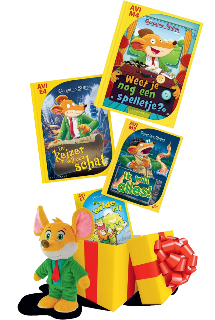 Geronimo Stilton - Cadeaubox - 4 AVI boeken + knuffel