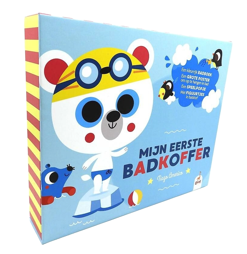 Mijn eerste badkoffer - Badboek + Speelpopje + Figuurtjes + Poster