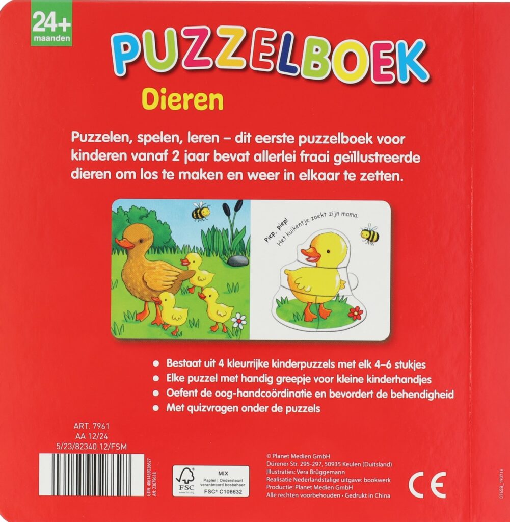 Puzzelboek Dieren - 4 Puzzels
