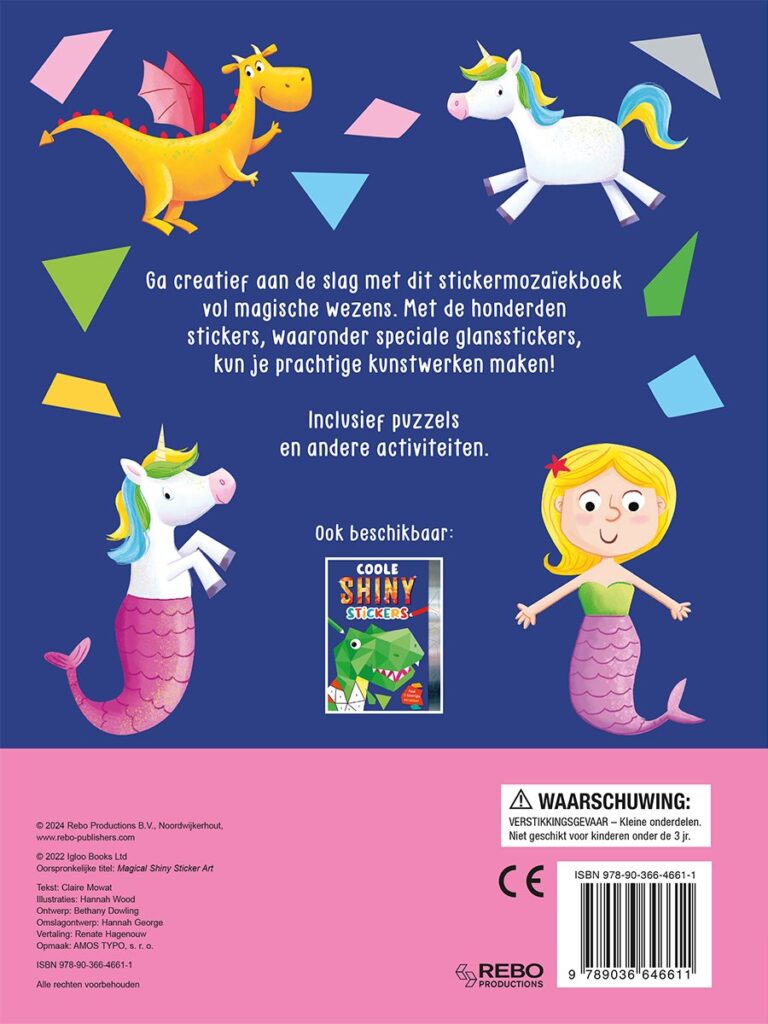 Magische shiny stickers - Maak 12 kleurrijke mozaïeken!