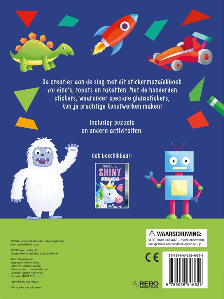 Coole shiny stickers - Maak 12 kleurrijke mozaïeken!