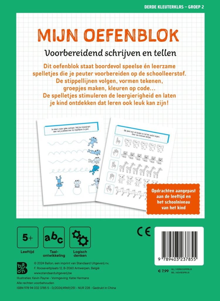 Mijn oefenblok: Voorbereidend schrijven en tellen